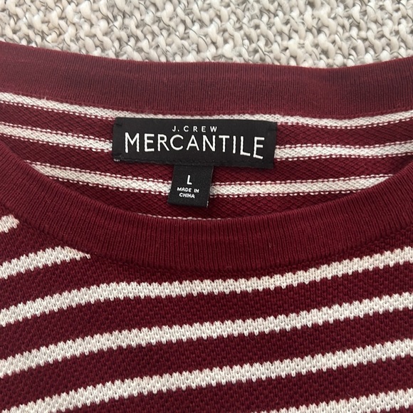 J Crew men’s maroon and white striped sweater. Size large. Good condition. - Picture 2 of 3